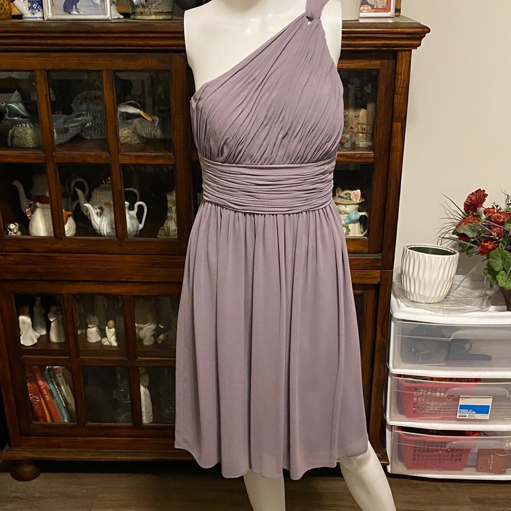 Donna Morgan One-Shoulder Lavender Dress
